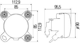 Hella 1K0247043021 - FARO CTRA.90MM 24V C/POSIC.PERFORM