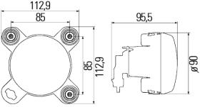 Hella 1K0247043031 - FARO CARRETERA 24V 90 MM